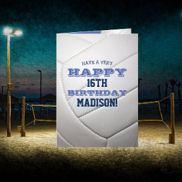 Tarjeta Voleibol agrega tu nombre y cumpleaños del año