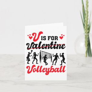 Tarjeta Voleibol Corazón V Es Para Amante Del Voleibol De