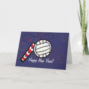 Tarjeta - voleibol de la Feliz Año Nuevo