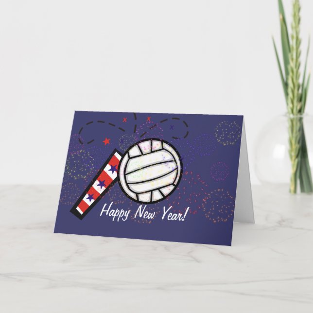 Tarjeta - voleibol de la Feliz Año Nuevo (Anverso)