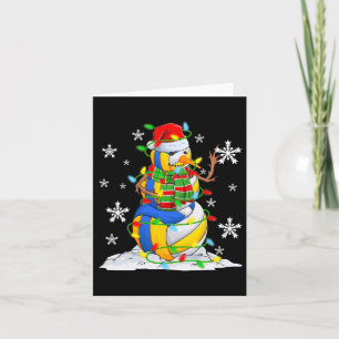 Tarjeta Voleibol Snowman Christmas Tree Encende Navidad Pj