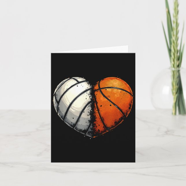 Tarjeta Volleyball Basketball Ball Heart Srts Lover Valent (Anverso)
