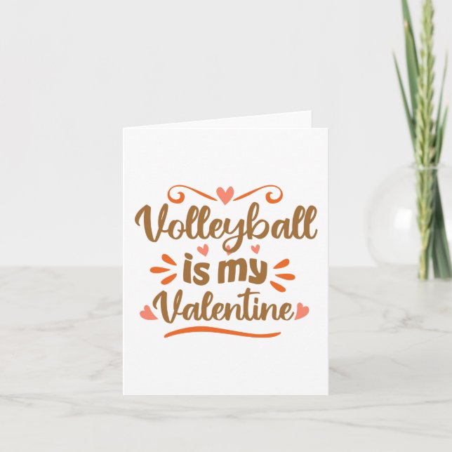 Tarjeta Volleyball is my Valentine Funny Valentine's Day G (Anverso)