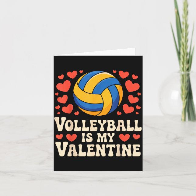 Tarjeta Volleyball Is My Valentine Romantic Valentines Day (Anverso)
