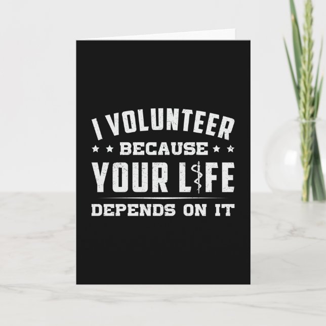 Tarjeta Voluntariado Ambulancia Paramédica EMS Funny (Anverso)