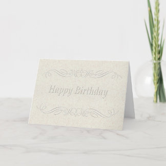 Tarjeta Voluta grabado en relieve del feliz cumpleaños