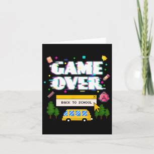 Tarjeta Volver a la escuela divertido retro jugador maestr