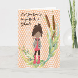 Tarjeta Volver al diseño escolar para niños de piel oscura