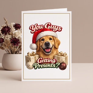 Tarjeta ¿Vosotros Recibiendo Regalos? Perro Divertido Navi