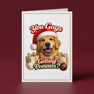 Tarjeta ¿Vosotros Recibís Regalos? Perro Divertido Navidad