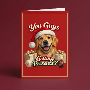 Tarjeta ¿Vosotros Recibís Regalos? Perro Divertido Navidad