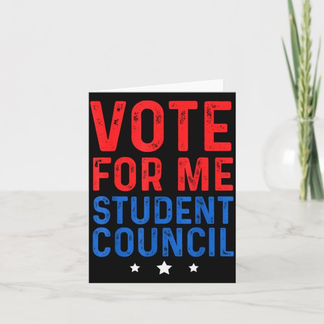 Tarjeta Vote For Me Student Council  (Anverso)