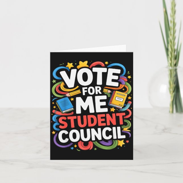 Tarjeta Vote For Me Student Council Great Vibes School Ele (Anverso)