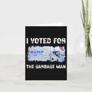 Tarjeta Voté Por El Basurero Trump 2024 Camión De La Basur