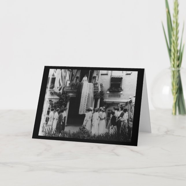 Tarjeta Votos a favor de las mujeres Bandera de Alicia Pau (Anverso)