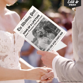 Tarjeta Votos de boda divertidos personalizados Periódico