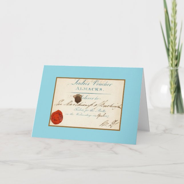 Tarjeta Voucher for Almack's (Anverso)