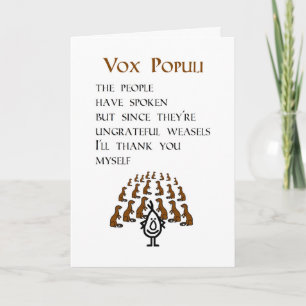Tarjeta Vox Populi, Un Poema Gracioso Gracias
