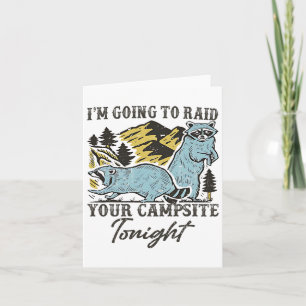 Tarjeta Voy a atacar tu camping esta noche Racoon Cam