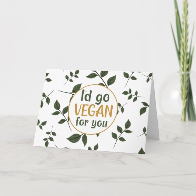 Tarjeta Voy a ir a Vegan por ti, San Valentín (Anverso)