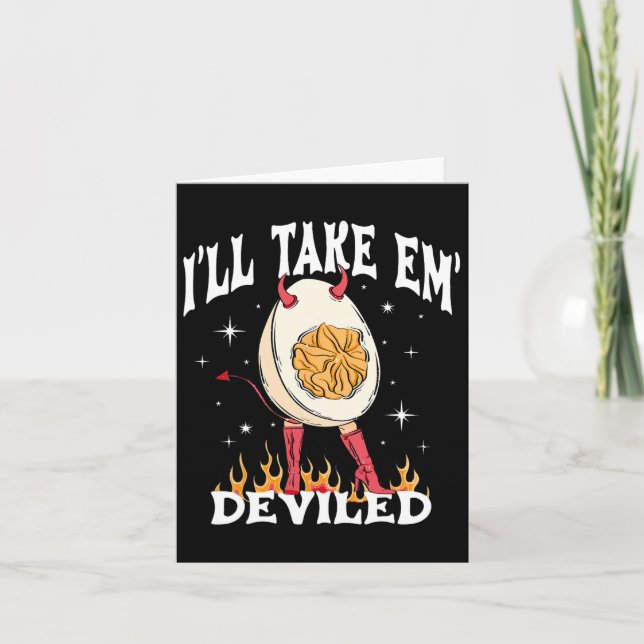 Tarjeta Voy a llevarle a Em Deviled Autumn Funny Dev (Anverso)