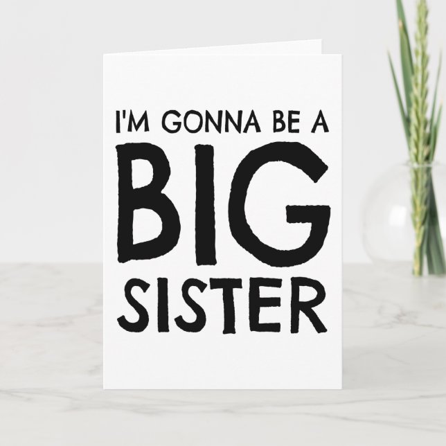 Tarjeta Voy a ser una hermana mayor (Anverso)