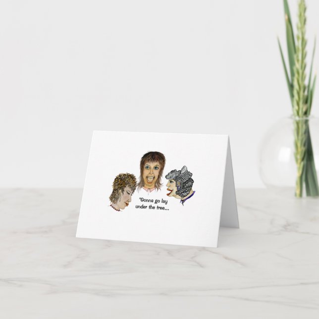 Tarjeta Voy a tumbarse bajo el árbol de Navidad como un re (Anverso)