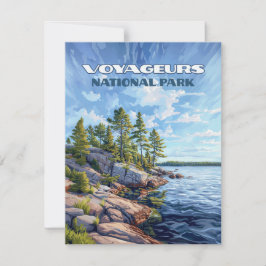 Tarjeta Voyageurs National Park Rainy Lake Minneso