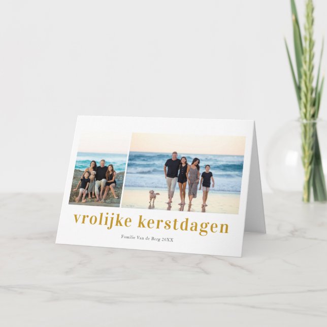 Tarjeta Vrolijk Kerstfeest 3 Fotocollage Kerstkaart (Anverso)