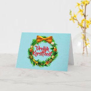 Tarjeta Vrolijk Kerstfeest Holandés Feliz de Navidad