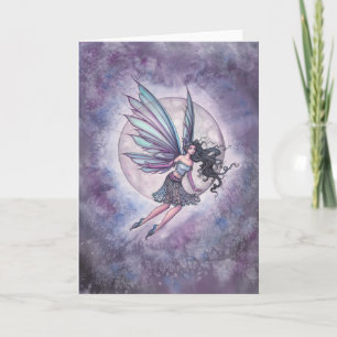 Tarjeta Vuelo a la luz de la luna Hada Fantasía Arte