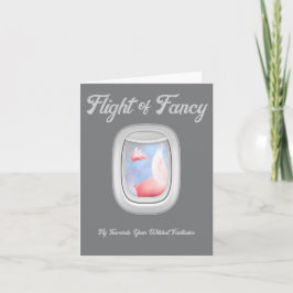 Tarjeta Vuelo de cerdos de fantasía volando junto a la ven
