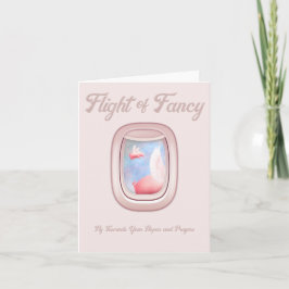 Tarjeta Vuelo de cerdos de fantasía volando junto a la ven