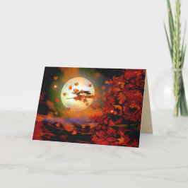 Tarjeta Vuelo de la bruja de Halloween