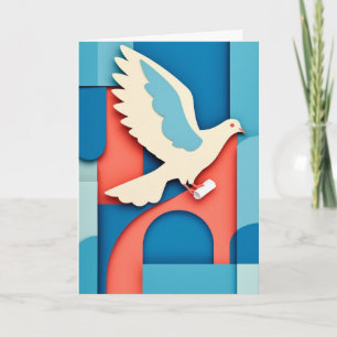 Tarjeta Vuelo de paloma con pergamino