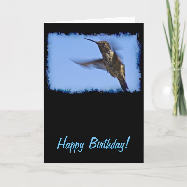 Tarjeta Vuelo del cumpleaños de Hummingbird (Anverso)