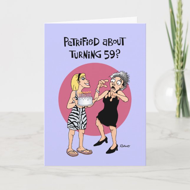 Tarjeta Vuelta a cumplir 59 años saludo de cumpleaños (Anverso)