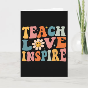Tarjeta Vuelta al cole Enseña Amor Inspira Retro Profesore