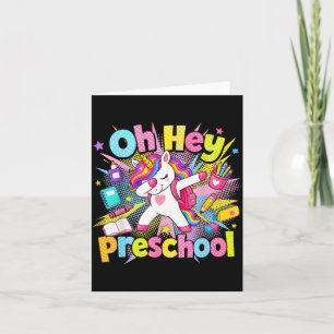 Tarjeta Vuelta al cole preescolar unicornio maestros estud