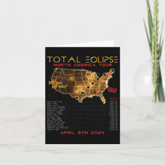 Tarjeta Vuelta) Total del Eclipse Solar 2024 North America