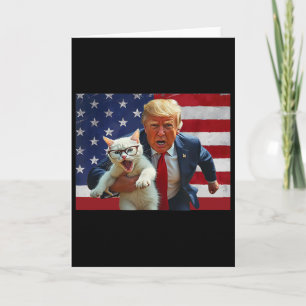 Tarjeta Vuelva a poner a los gatos seguros Trump Gatos par