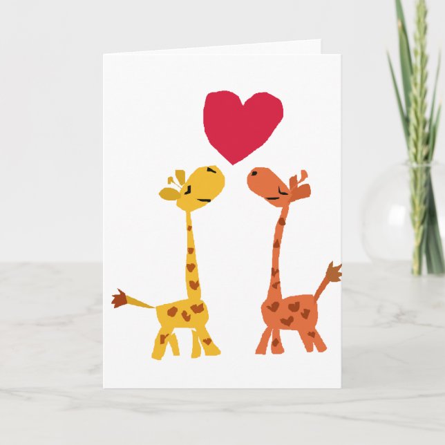 Tarjeta VW - Personalizado de amor divertida Giraffe (Anverso)