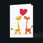 Tarjeta VW - Personalizado de amor divertida Giraffe<br><div class="desc">Maravillosas jirafas personalizados lindas y divertidas a punto de besarse con el corazón en el fondo. Una idea de regalo divertida. También puede cambiar el color de fondo y agregar texto al realizar el pedido.</div>