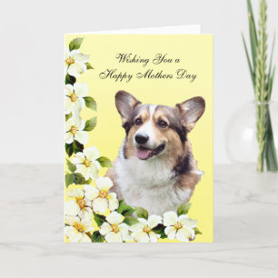 Tarjeta w/poetry del Día de la Madre del Corgi