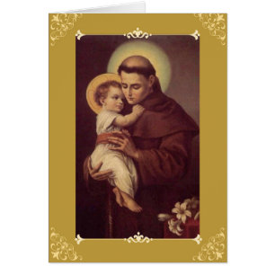 Tarjeta w/prayer del saludo/de nota de St Anthony