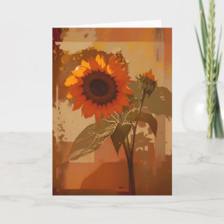 Tarjeta Wabi Sabi Sunflowers