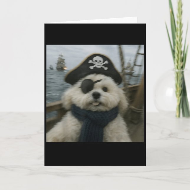 Tarjeta Wacky Dog Funny Odle Sea Dog Rate Meme Nautical Ar (Anverso)