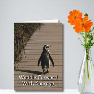 Tarjeta Waddle Forward With Courage Penguin Encouragement