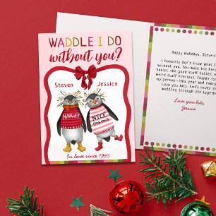 Tarjeta Waddle I Do Without You Pingüinos Parejas Navidade