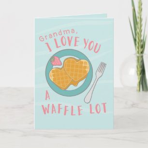 Tarjeta Waffles del corazón para diseño personalizado de c